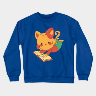 Book and cat Crewneck Sweatshirt